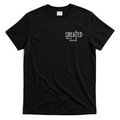 Created With A Purpose Christian Faith Jesus Embroidered Embroidered T-Shirt