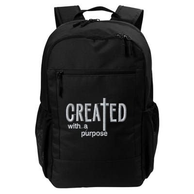Created With A Purpose Christian Faith Jesus Embroidered Embroidered Backpack