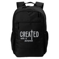 Created With A Purpose Christian Faith Jesus Embroidered Embroidered Backpack