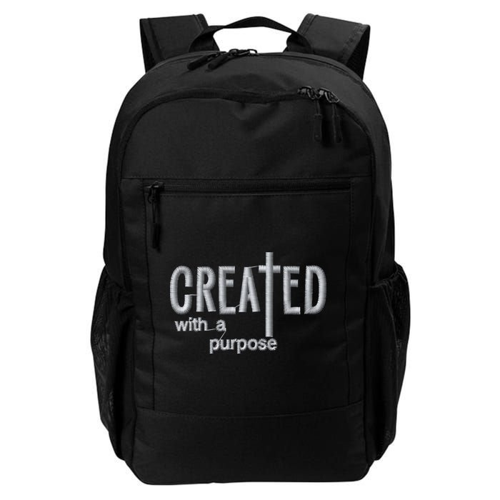 Created With A Purpose Christian Faith Jesus Embroidered Embroidered Backpack