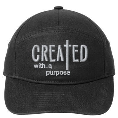 Created With A Purpose Christian Faith Jesus Embroidered Embroidered 7-Panel Snapback Hat