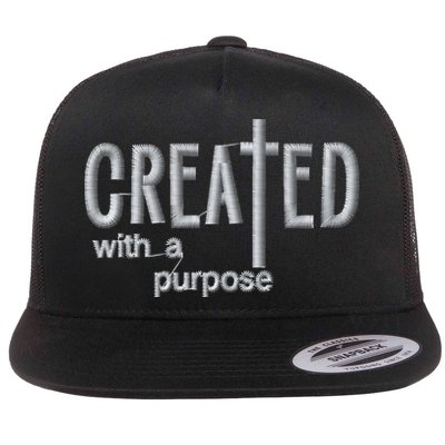 Created With A Purpose Christian Faith Jesus Embroidered Embroidered Flatbill Hat