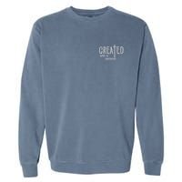 Created With A Purpose Christian Faith Jesus Embroidered Embroidered Garment-Dyed Sweatshirt