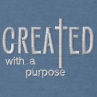 Created With A Purpose Christian Faith Jesus Embroidered Embroidered Garment-Dyed Sweatshirt