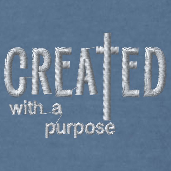 Created With A Purpose Christian Faith Jesus Embroidered Embroidered Garment-Dyed Sweatshirt