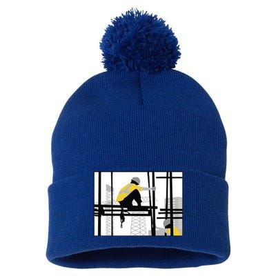 Construction Worker Builder Trades Contractor Meaningful Gift Pom Pom 12in Knit Beanie