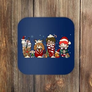 Christmas Wizard Book Lover Xmas Wizard Witch Coaster