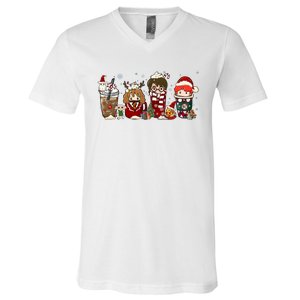 Christmas Wizard Book Lover Xmas Wizard Witch V-Neck T-Shirt