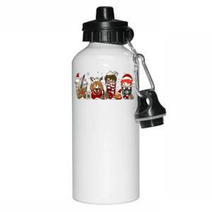 Christmas Wizard Book Lover Xmas Wizard Witch Aluminum Water Bottle