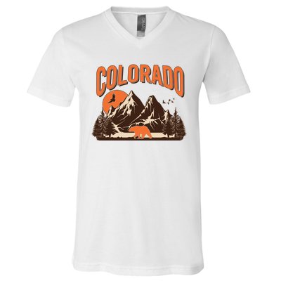 Colorado Wilderness Bear Mountains V-Neck T-Shirt