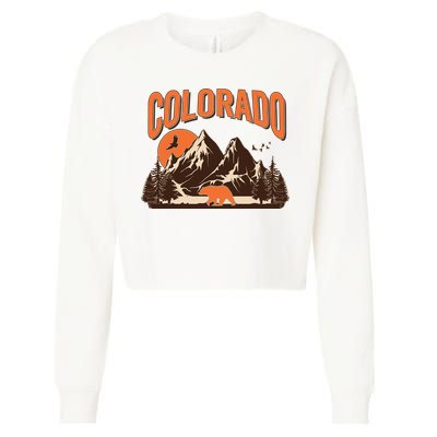 Colorado Wilderness Bear Mountains Cropped Pullover Crew