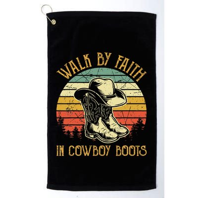 Christian Walk By Faith In Cowboy Boots Cowgirl Western Golf Towel