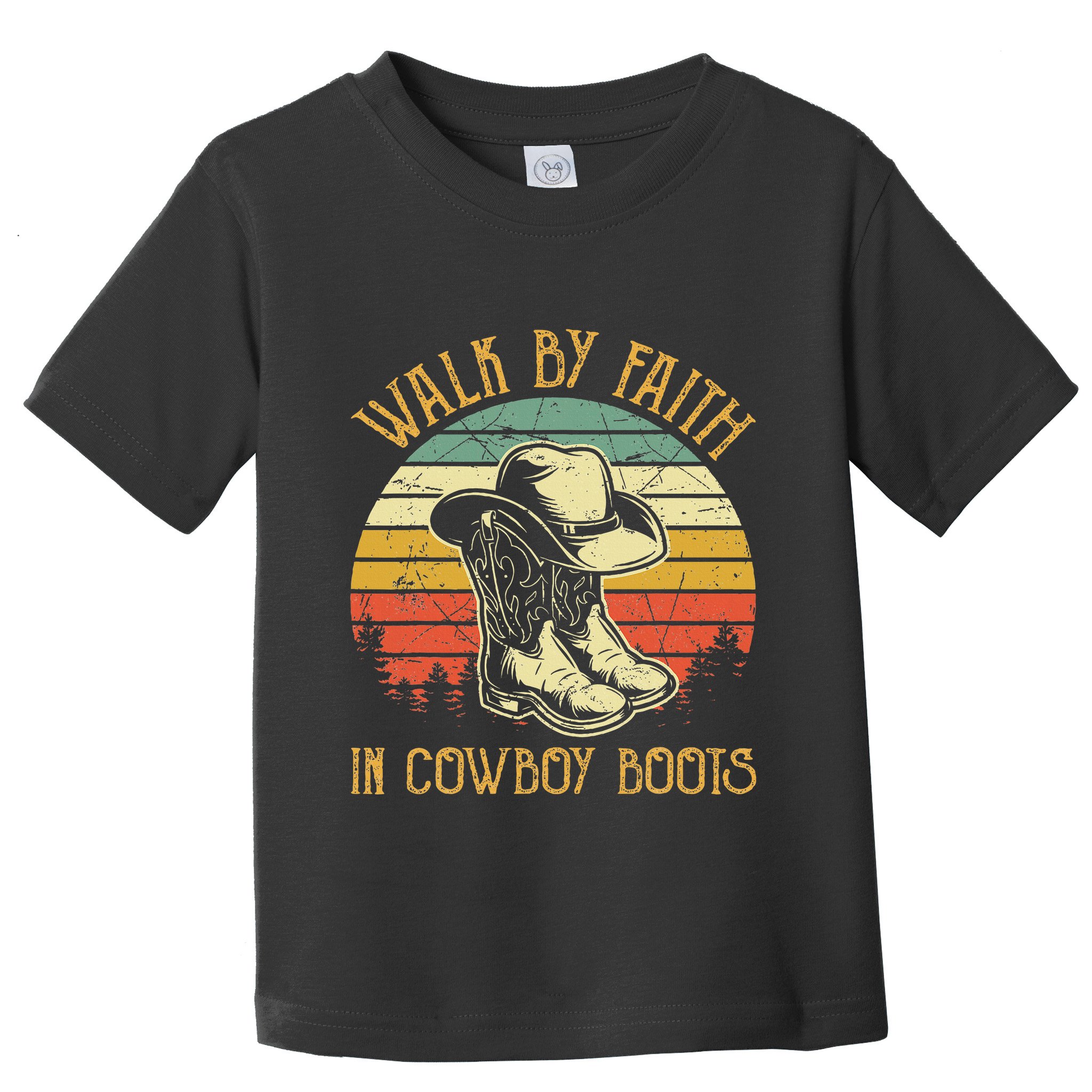 Christian Walk By Faith In Cowboy Boots Cowgirl Western Toddler T-Shirt