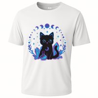 Cute Witchy Black Cat Crystal Alchemy Kawaii Pastel Goth Cooling Performance Crew T-Shirt