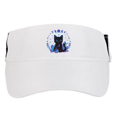 Cute Witchy Black Cat Crystal Alchemy Kawaii Pastel Goth Adult Drive Performance Visor