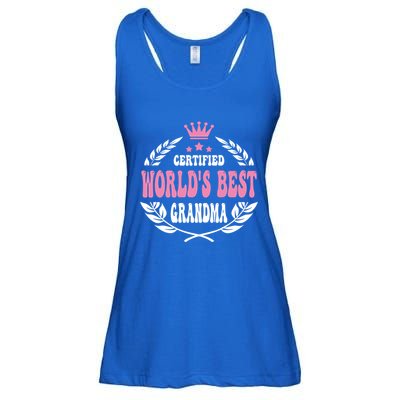 Certified Worlds Best Grandma Cute Funny Gift Ladies Essential Flowy Tank