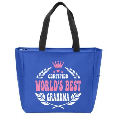 Certified Worlds Best Grandma Cute Funny Gift Zip Tote Bag