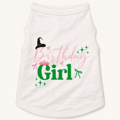 Cute Witch Birthday Girl Pink And Green Doggie Tank