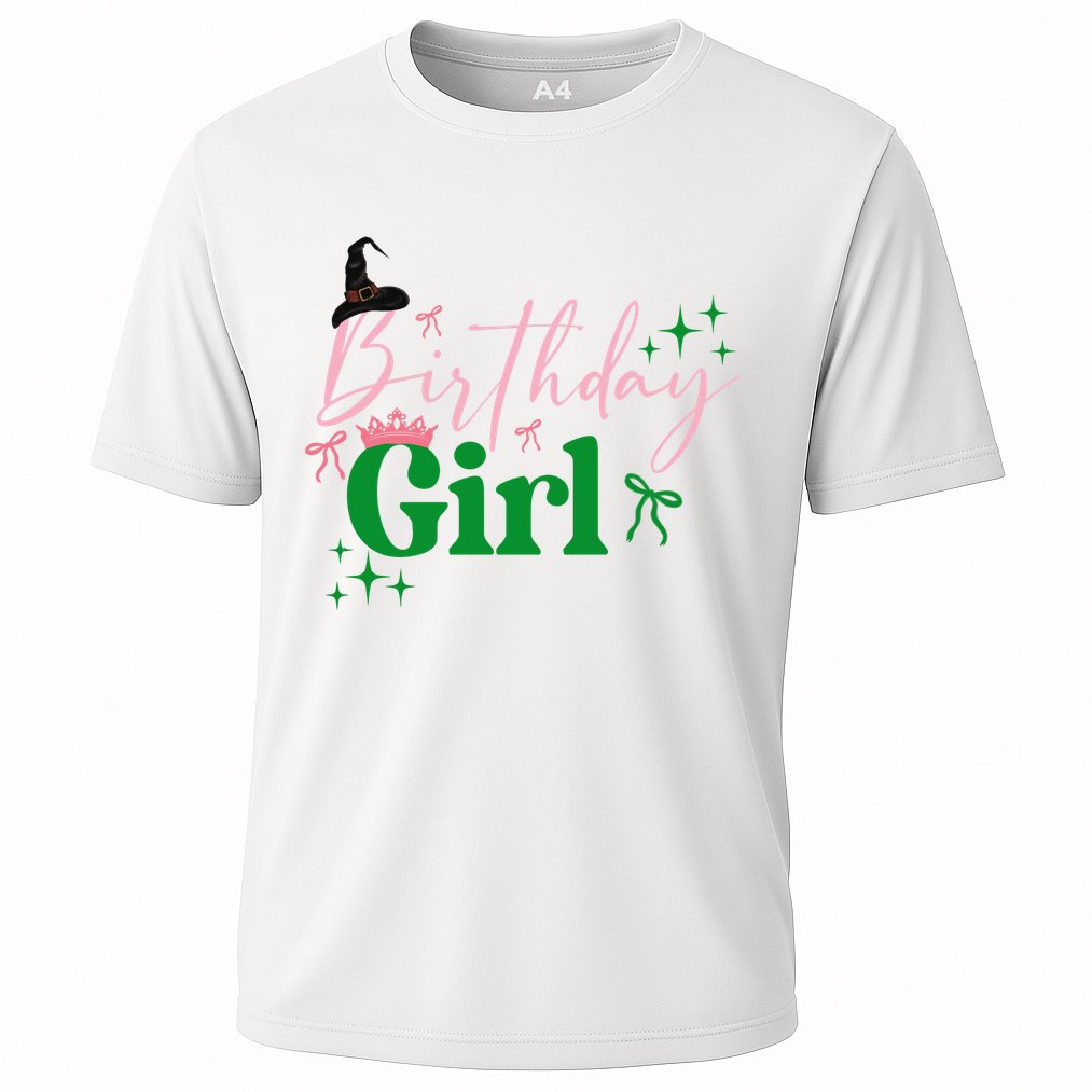 Cute Witch Birthday Girl Pink And Green Cooling Performance Crew T-Shirt