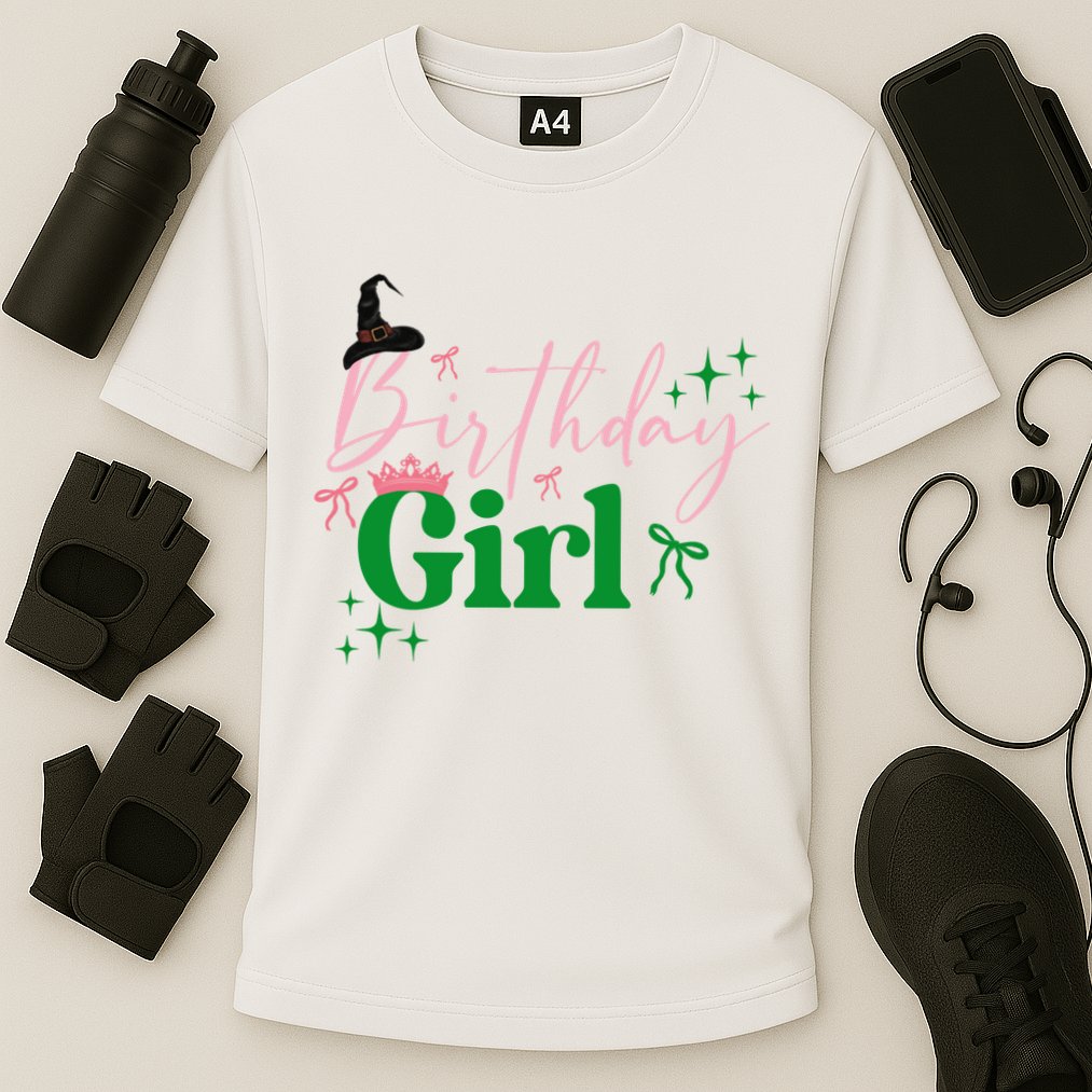 Cute Witch Birthday Girl Pink And Green Cooling Performance Crew T-Shirt