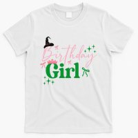 Cute Witch Birthday Girl Pink And Green T-Shirt