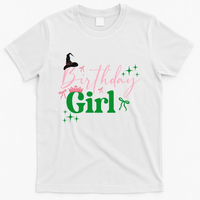 Cute Witch Birthday Girl Pink And Green T-Shirt