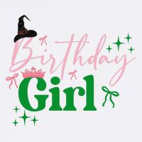 Cute Witch Birthday Girl Pink And Green T-Shirt