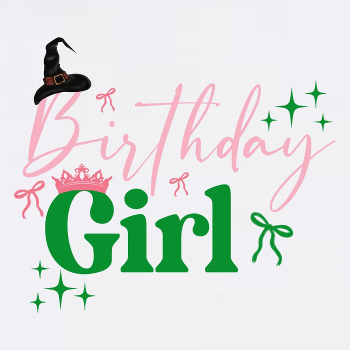 Cute Witch Birthday Girl Pink And Green T-Shirt