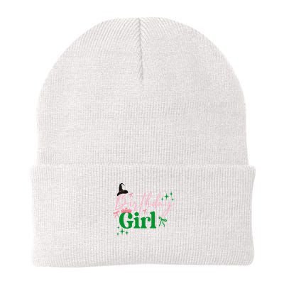 Cute Witch Birthday Girl Pink And Green Beanie