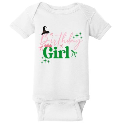 Cute Witch Birthday Girl Pink And Green Baby Bodysuit