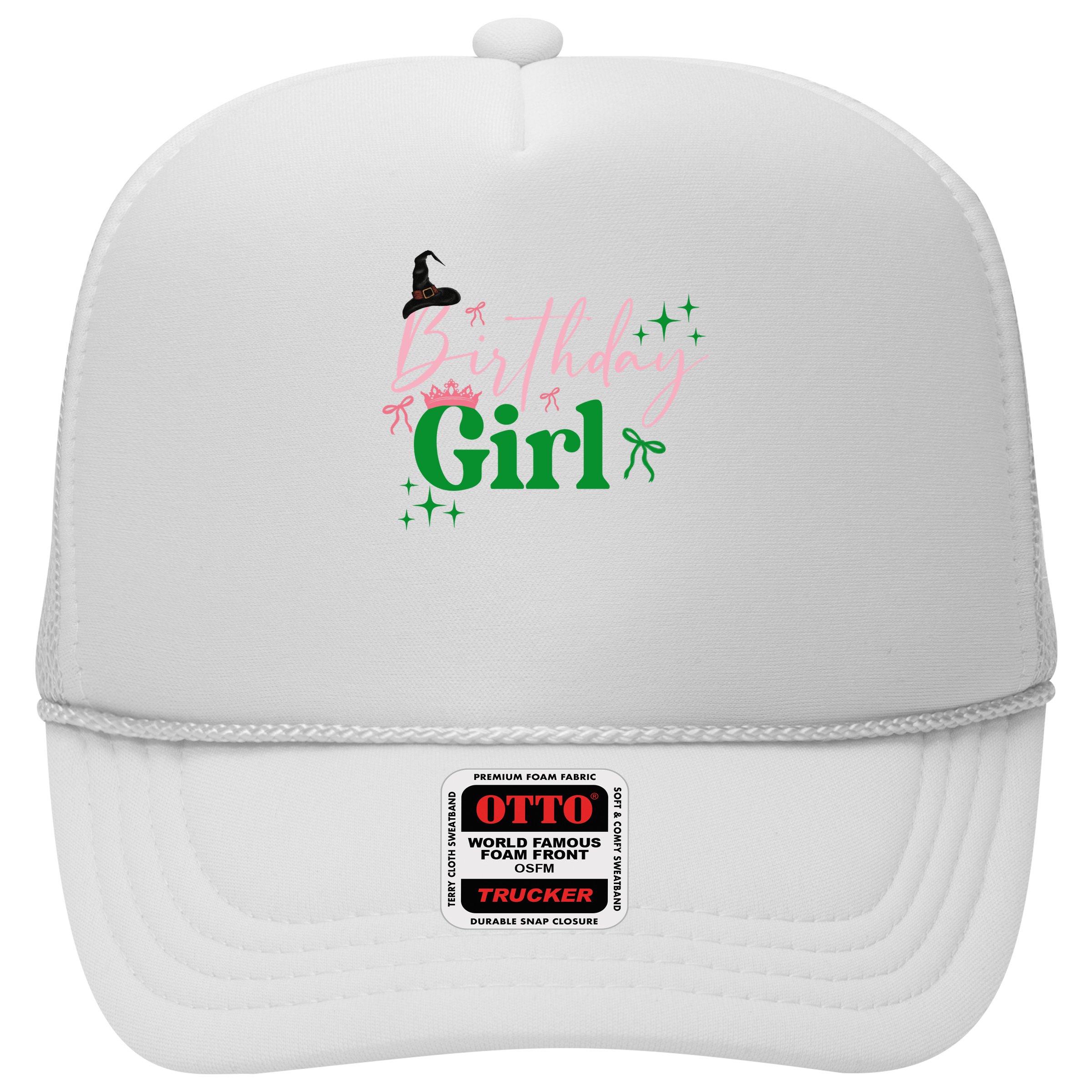 Cute Witch Birthday Girl Pink And Green Hat