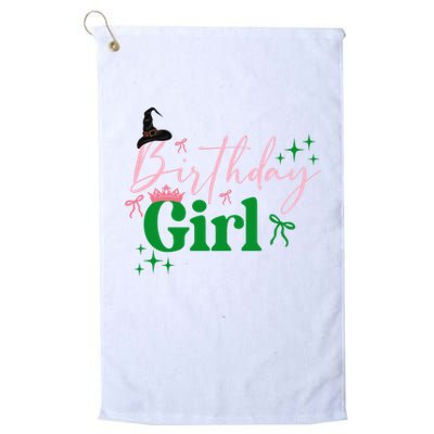 Cute Witch Birthday Girl Pink And Green Golf Towel