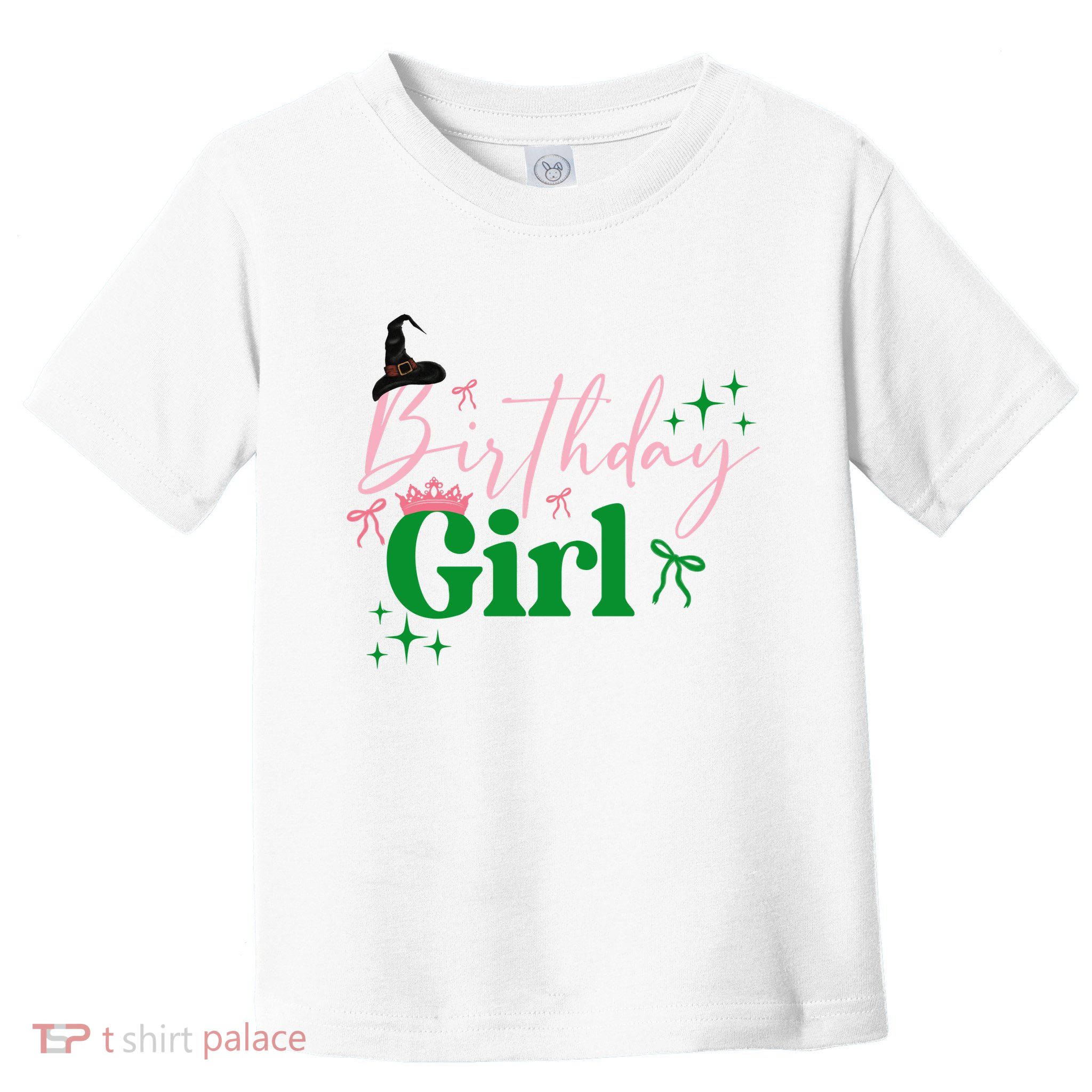 Cute Witch Birthday Girl Pink And Green Toddler T-Shirt