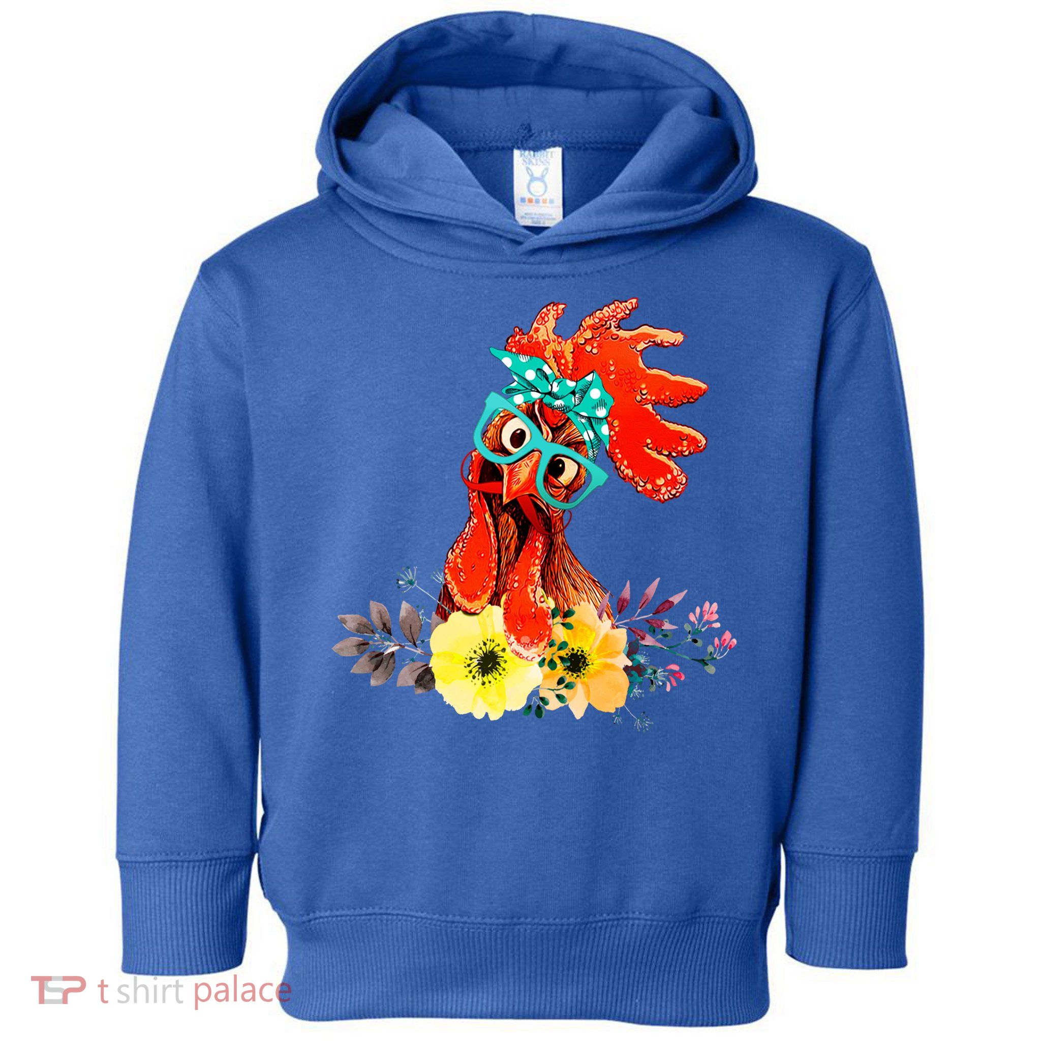 Chicken With Bandana Headband And Glasses Cute Cool Gift Toddler Hoodie