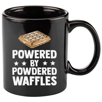 Cool Waffle Breakfast Snack Powered By Powdered Waffles 11oz C Handle Ceramic Mug