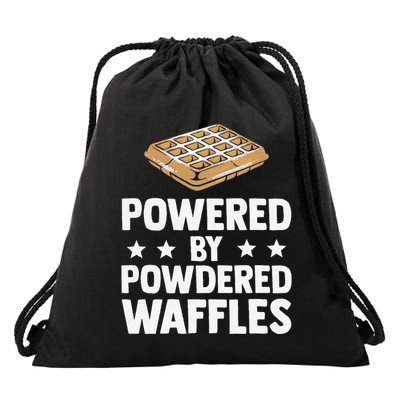 Cool Waffle Breakfast Snack Powered By Powdered Waffles Drawstring Bag
