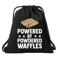 Cool Waffle Breakfast Snack Powered By Powdered Waffles Drawstring Bag