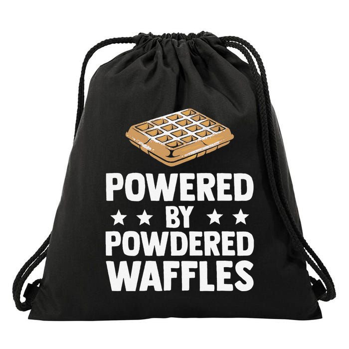 Cool Waffle Breakfast Snack Powered By Powdered Waffles Drawstring Bag