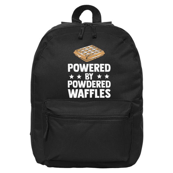 Cool Waffle Breakfast Snack Powered By Powdered Waffles 16 in Basic Backpack