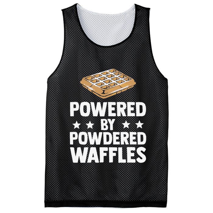 Cool Waffle Breakfast Snack Powered By Powdered Waffles Mesh Reversible Basketball Jersey Tank