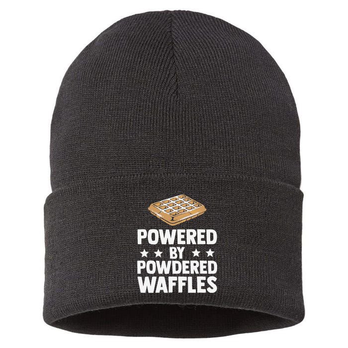 Cool Waffle Breakfast Snack Powered By Powdered Waffles Sustainable Knit Beanie