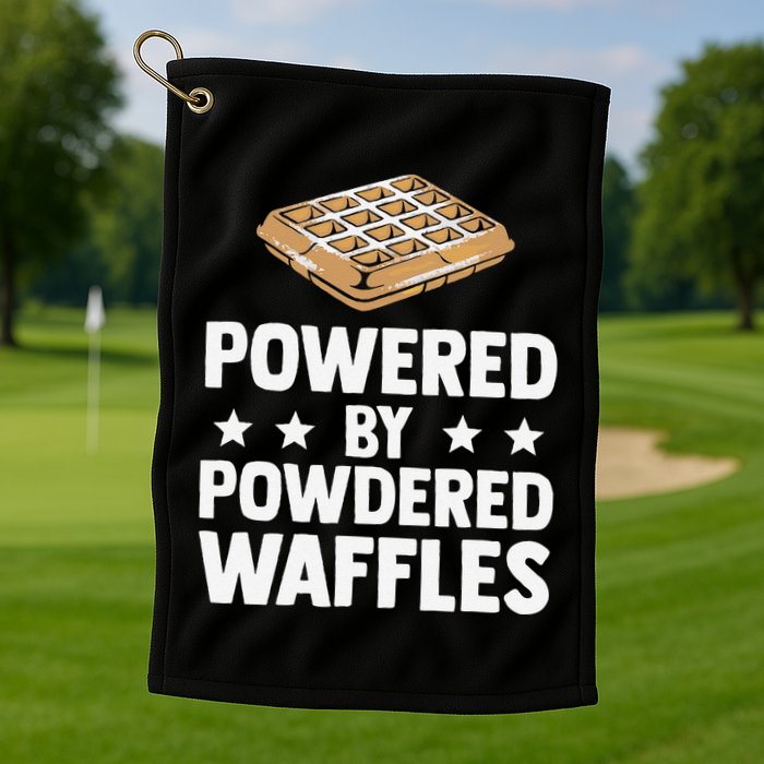 Cool Waffle Breakfast Snack Powered By Powdered Waffles Golf Towel
