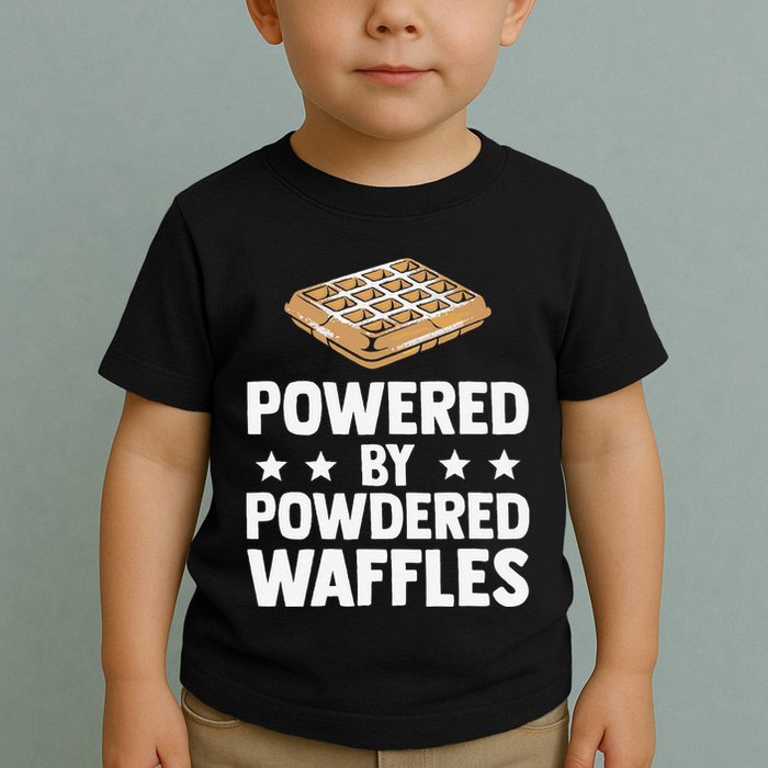 Cool Waffle Breakfast Snack Powered By Powdered Waffles Toddler T-Shirt