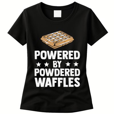Cool Waffle Breakfast Snack Powered By Powdered Waffles Womens T-Shirt