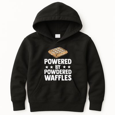 Cool Waffle Breakfast Snack Powered By Powdered Waffles Kids Hoodie