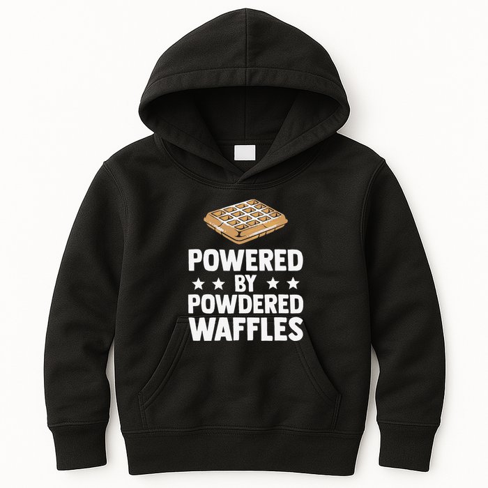 Cool Waffle Breakfast Snack Powered By Powdered Waffles Kids Hoodie