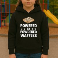 Cool Waffle Breakfast Snack Powered By Powdered Waffles Kids Hoodie