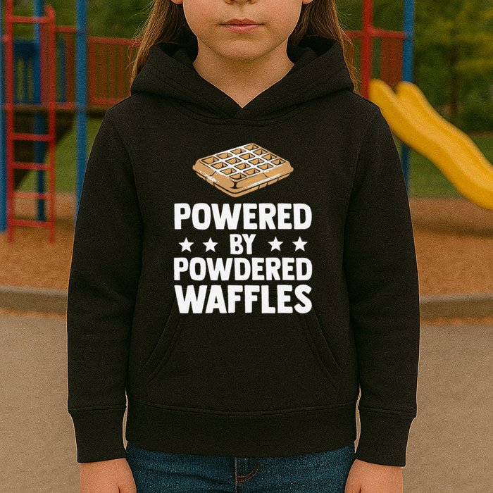 Cool Waffle Breakfast Snack Powered By Powdered Waffles Kids Hoodie