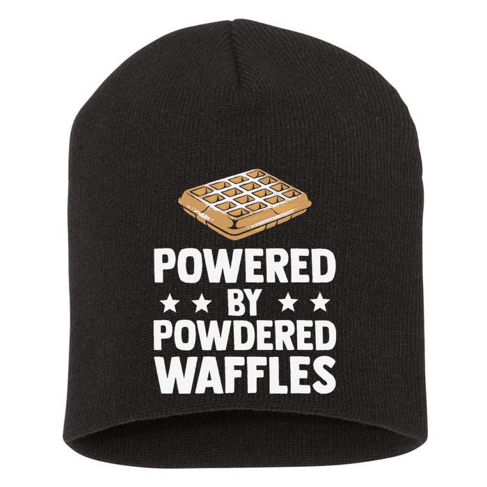 Cool Waffle Breakfast Snack Powered By Powdered Waffles Short Acrylic Beanie