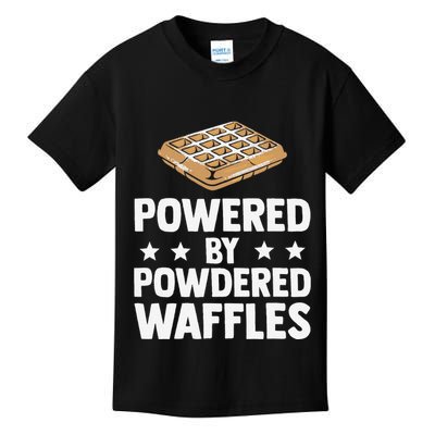 Cool Waffle Breakfast Snack Powered By Powdered Waffles Kids T-Shirt